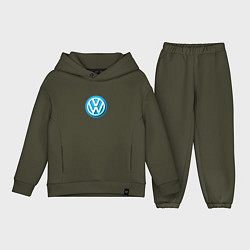 Детский костюм оверсайз Volkswagen logo blue, цвет: хаки