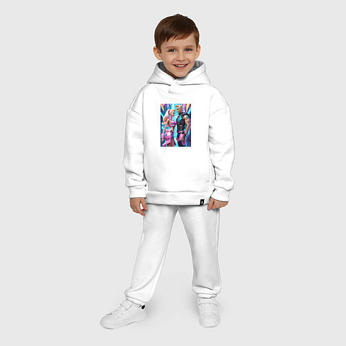 Детский костюм оверсайз Barbie and Ken - ai art fantasy / Белый – фото 4