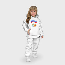Детский костюм оверсайз Welcome to Russia inscription color, цвет: белый — фото 2