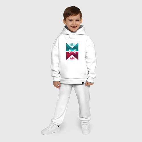 Детский костюм оверсайз Once human logotype / Белый – фото 4