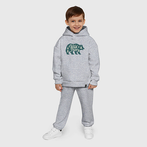 Детский костюм оверсайз Силуэт медведя / Меланж – фото 4