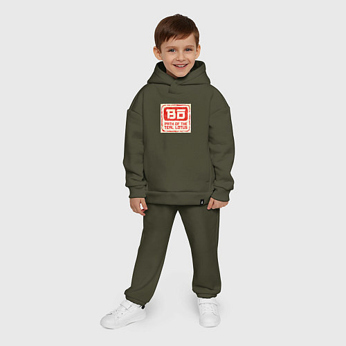 Детский костюм оверсайз Bo path of the teal lotus logo / Хаки – фото 4