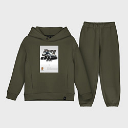 Детский костюм оверсайз Porsche 911 стильный автомобиль, цвет: хаки