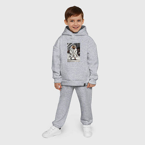 Детский костюм оверсайз Модный капибара манекенщик - дефиле животных / Меланж – фото 4