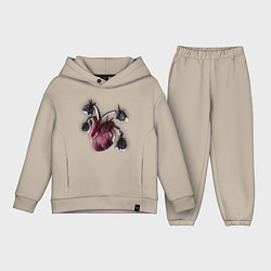 Детский костюм оверсайз Увядшее сердце, цвет: миндальный