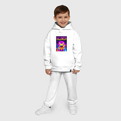 Детский костюм оверсайз Pikachu - halloween vaporwave, цвет: белый — фото 2