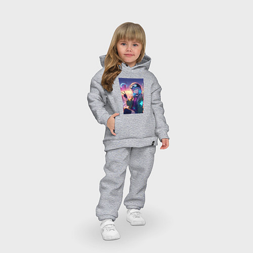 Детский костюм оверсайз Кибер Марин - коллаба / Меланж – фото 3