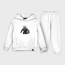 Детский костюм оверсайз Viking strong cat, цвет: белый