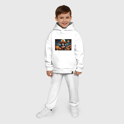 Детский костюм оверсайз Страшилки ведьмочка / Белый – фото 4