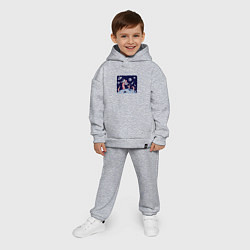 Детский костюм оверсайз Схватка с осьминогом в космосе, цвет: меланж — фото 2