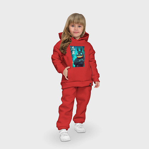 Детский костюм оверсайз Cyber Totoro - ninja / Красный – фото 3