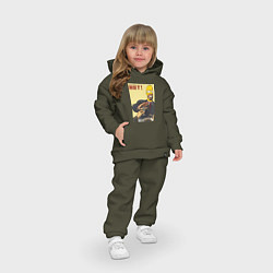 Детский костюм оверсайз Пародия на плакаты СССР Гомер Симпсон, цвет: хаки — фото 2