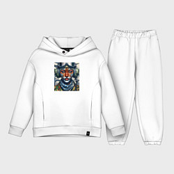 Детский костюм оверсайз Tigress girl military pilot, цвет: белый