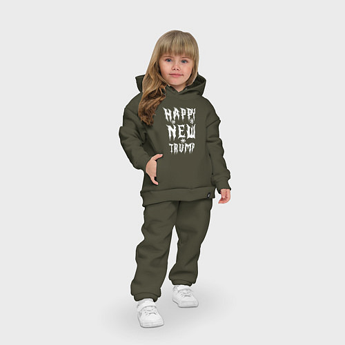 Детский костюм оверсайз Happy new Trump - motto / Хаки – фото 3