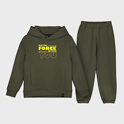 Детский костюм оверсайз May the force be with you Star wars, цвет: хаки