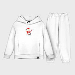Детский костюм оверсайз Весёлый санта, цвет: белый