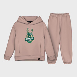 Детский костюм оверсайз Milwaukee Bucks cream city, цвет: пыльно-розовый