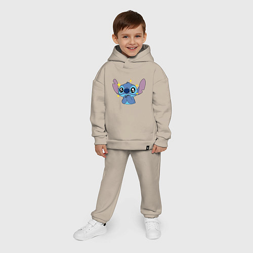 Детский костюм оверсайз Stitch stars / Миндальный – фото 4