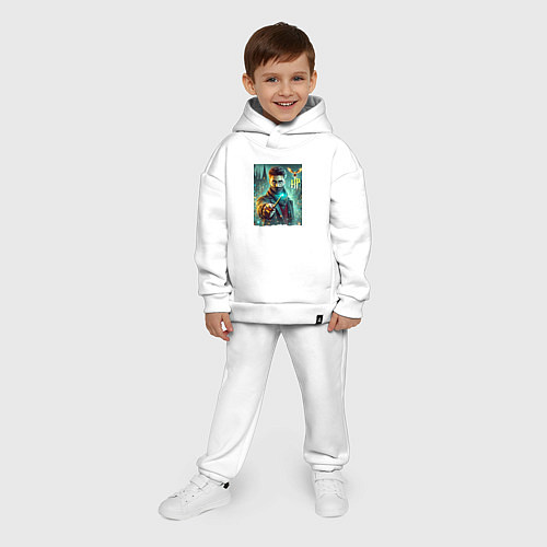 Детский костюм оверсайз Harry Potter with a magic wand - ai art fantasy / Белый – фото 4