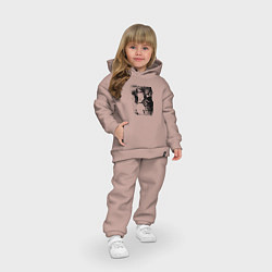 Детский костюм оверсайз Девушка с фиолетовыми глазами, цвет: пыльно-розовый — фото 2