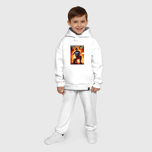 Детский костюм оверсайз Counter Strike 2 - gamer / Белый – фото 4
