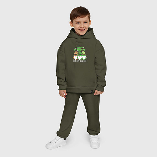 Детский костюм оверсайз Happy St Patricks day - dwarves / Хаки – фото 4