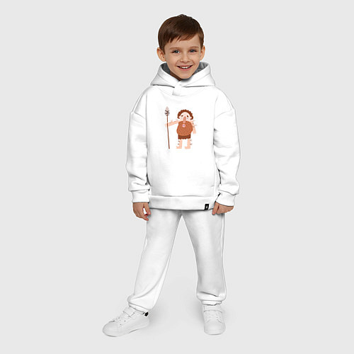 Детский костюм оверсайз Пещерный человек / Белый – фото 4