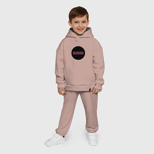 Детский костюм оверсайз Blackpink logotype - group of South Korea / Пыльно-розовый – фото 4