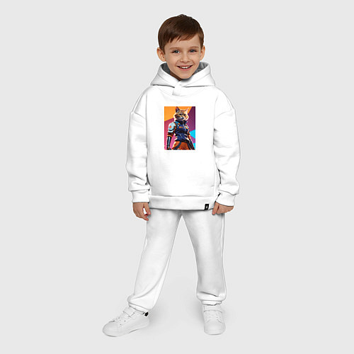 Детский костюм оверсайз Ультразверьки кошка / Белый – фото 4