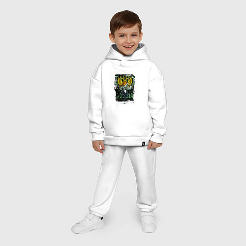 Детский костюм оверсайз Самбо Россия / Белый – фото 4