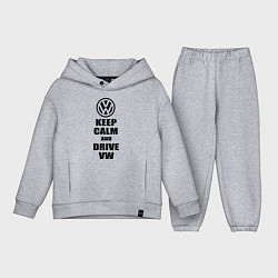 Детский костюм оверсайз Keep Calm & Drive VW, цвет: меланж