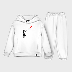 Детский костюм оверсайз Девочка и топор, цвет: белый