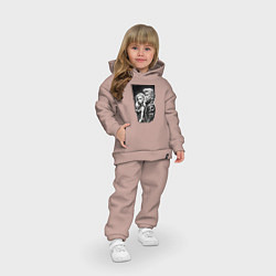 Детский костюм оверсайз Барби и Кен - киберпанк эскиз, цвет: пыльно-розовый — фото 2