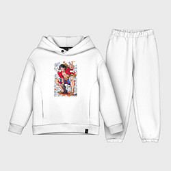 Детский костюм оверсайз One piece Луффи, цвет: белый
