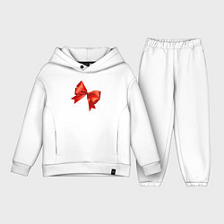 Детский костюм оверсайз Красный бантик, цвет: белый