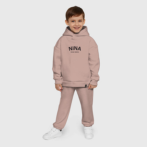Детский костюм оверсайз Nina never alone - motto / Пыльно-розовый – фото 4