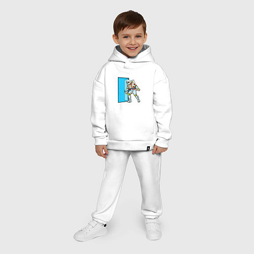 Детский костюм оверсайз Астронавт открывает дверь в неизведанное / Белый – фото 4