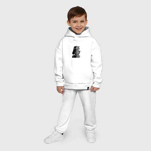 Детский костюм оверсайз Дарт вейдер надпись / Белый – фото 4