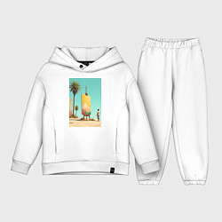 Детский костюм оверсайз Живопись в пустыне, цвет: белый