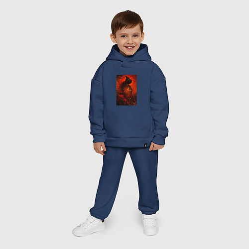 Детский костюм оверсайз Маления / Тёмно-синий – фото 4