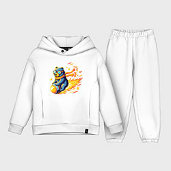 Детский костюм оверсайз Медведь-метеорит, цвет: белый