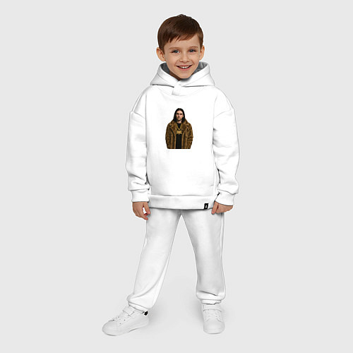 Детский костюм оверсайз Bones в шубе / Белый – фото 4