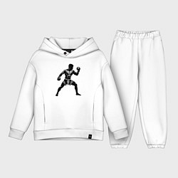 Детский костюм оверсайз Антуражный тайский боксер, цвет: белый