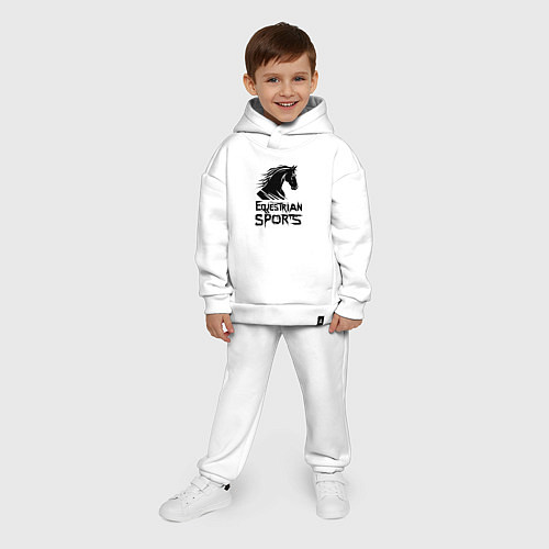 Детский костюм оверсайз Конный спорт граффити / Белый – фото 4