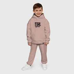 Детский костюм оверсайз Рыба в стиле граффити, цвет: пыльно-розовый — фото 2