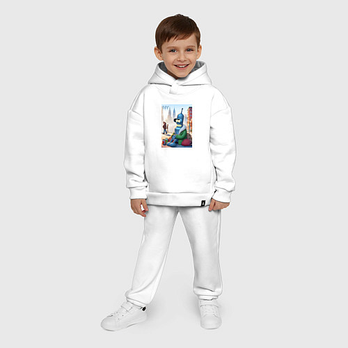 Детский костюм оверсайз Робот-сгибальщик Бендер Нью-Йоркский бомж / Белый – фото 4