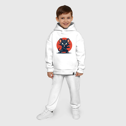 Детский костюм оверсайз Мышь боец / Белый – фото 4