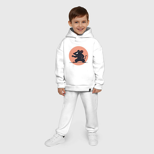 Детский костюм оверсайз Бойцовая мышь / Белый – фото 4