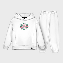 Детский костюм оверсайз Фламинго с надписью привет лето