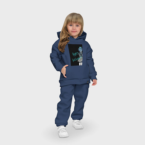 Детский костюм оверсайз Хэллоуин тыквенная ночь / Тёмно-синий – фото 3